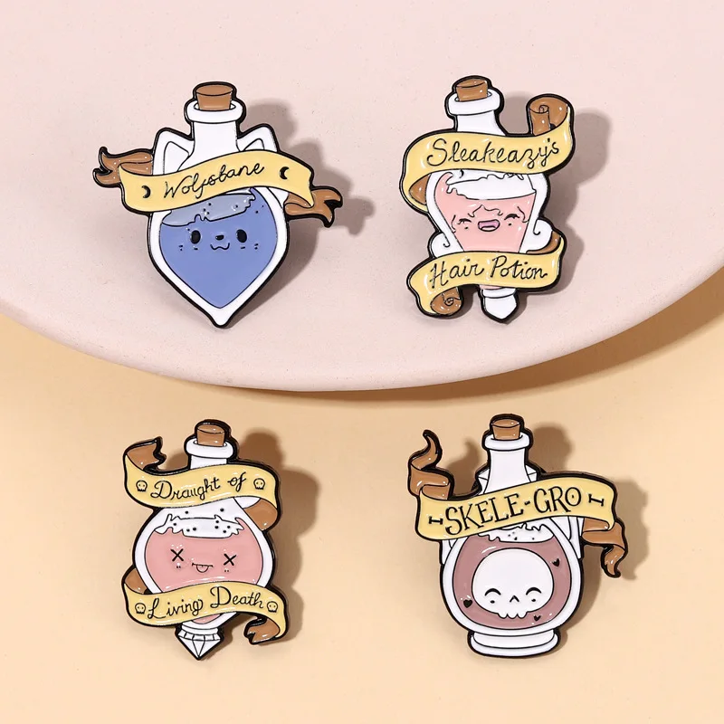 Wholesale Japan and South Korea Cartoon Enamel Pins Dripping Paint Brooch Custom Personality Enamel Bottle Enamel Lapel Pin