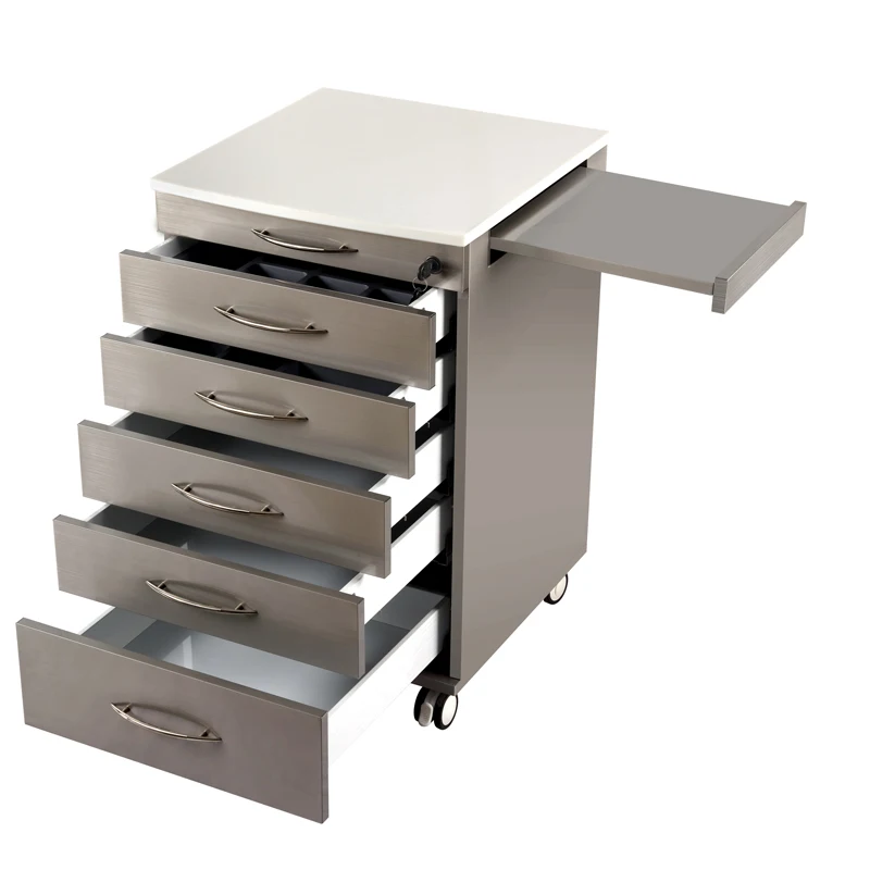 Dental Clinic Use Portable Dental Furniture Cabinet Stainless steel with side board Dental Cabinet