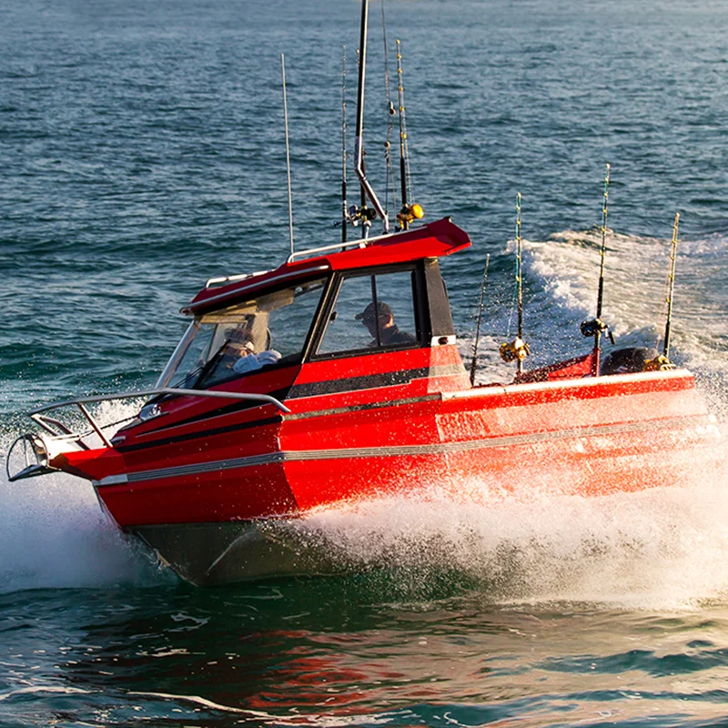 Welded Aluminum fishing boat Deep V hull yacht with cuddy cabin & outboard engine
