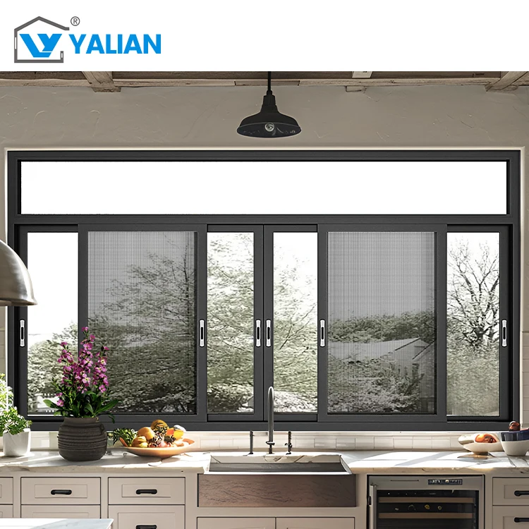 Modern Design Aluminum Sliding Windows Tempered Glass Interior Noiseless Horizontal Opening Aluminium Alloy Sliding Windows