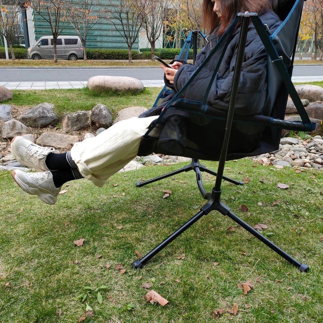 2021 Outdoor portable backpack swinging rocking camp foldable relax camping chair folding recliners