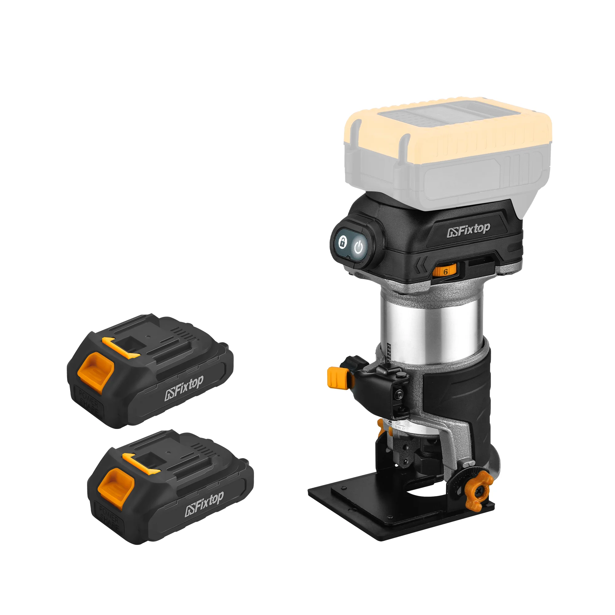 GSFIXTOP Cordless Adjustable Angle Aluminum Base Trimming Machine 2 Battery Packs   21V with Cutting Depth 20MM
