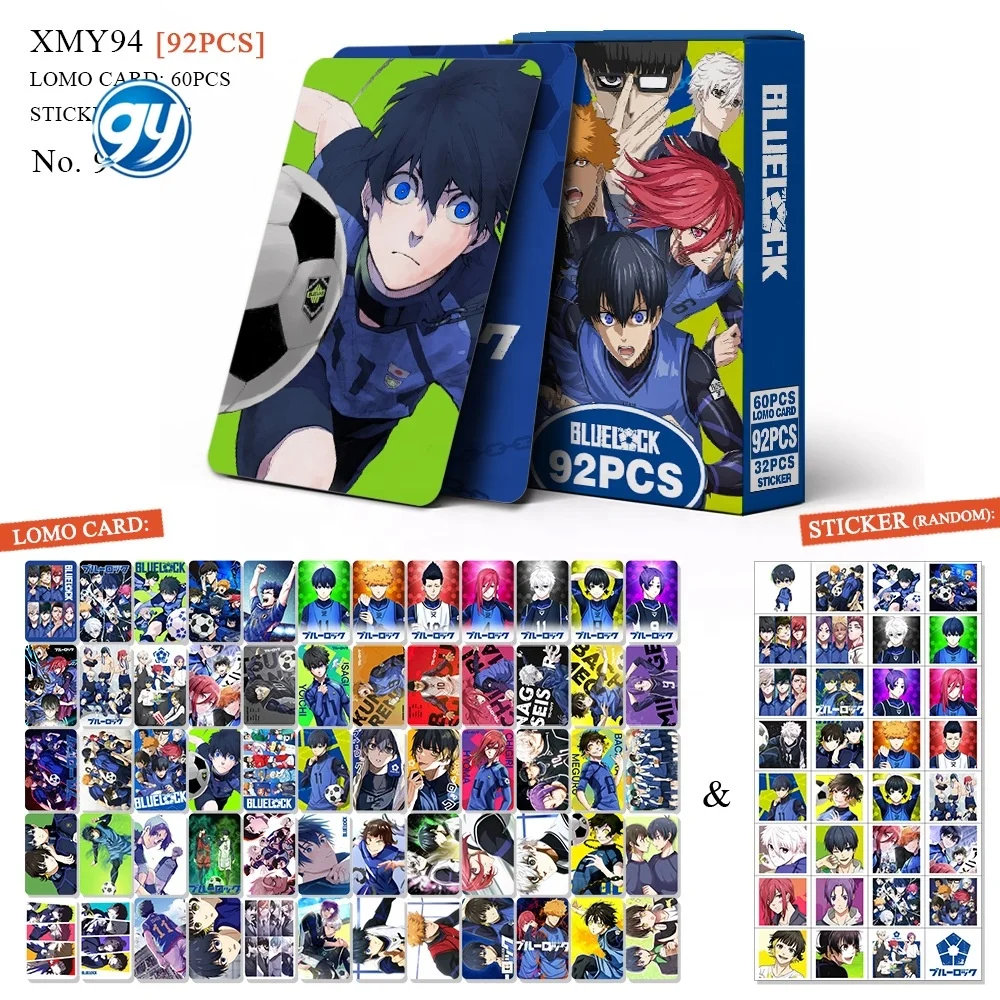 New 92 cartoon  Blue Lock small collection Japanese double-sided LOMO greeting card