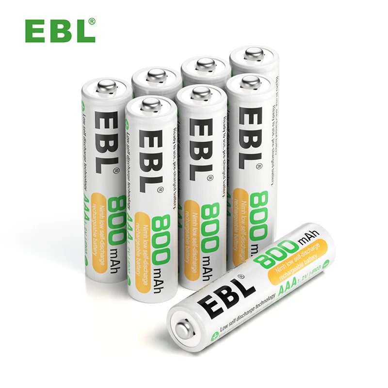 EBL 2Pack AAA 1.2V NiMH Rechargeable AAA 800mAh Batteries