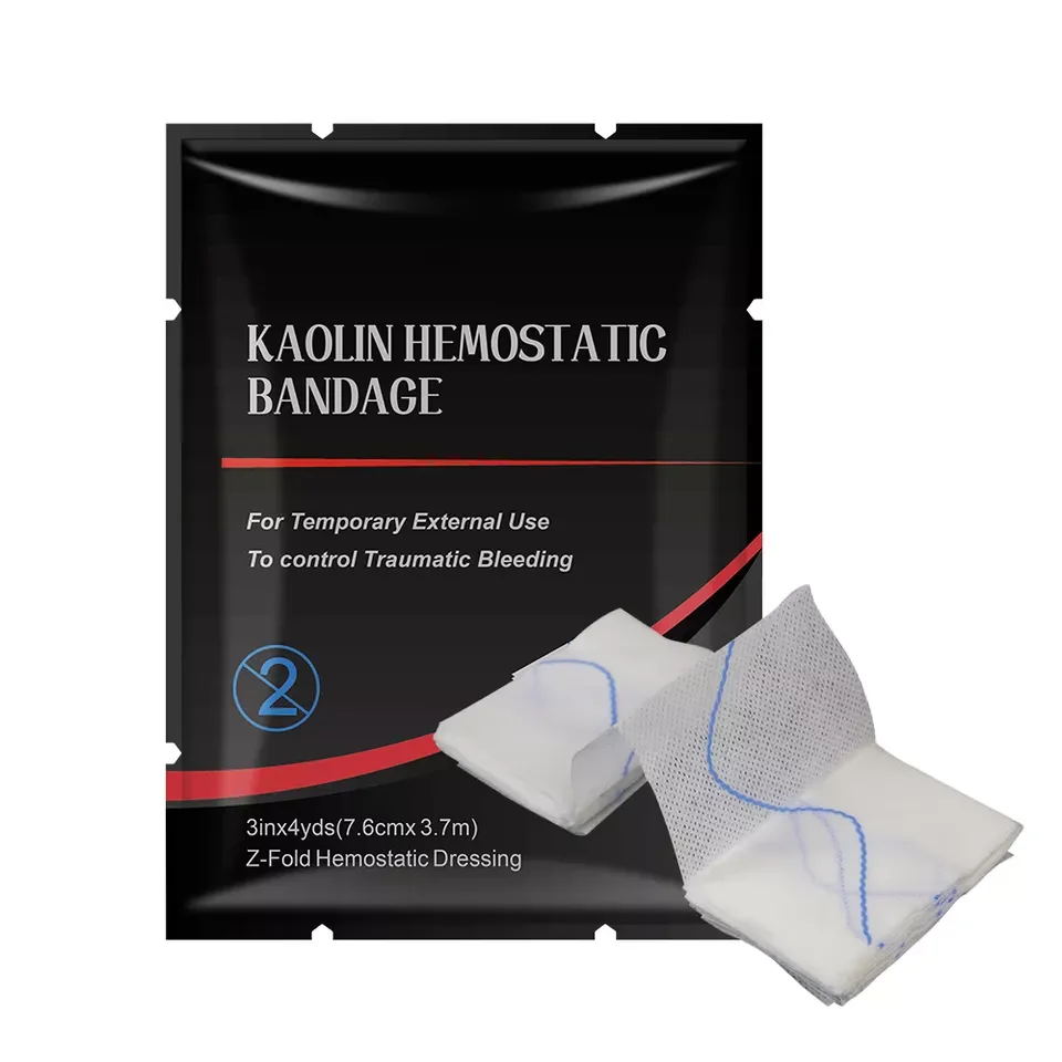 Medical Tactical Emergency First Aid Trauma Compress Z-Folded Kaolin Hemostatic Gauze