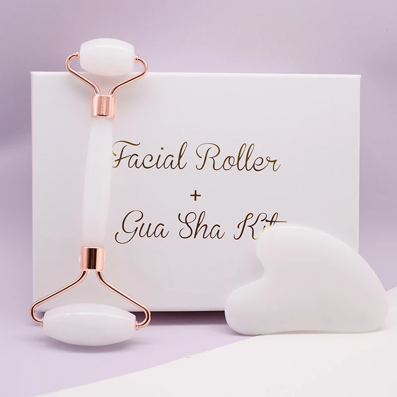 
Hot Selling OEM Private Label High Quality Therapy Stone Nephrite Anti Aging Natural Guasha Jade Crystal Face Roller 