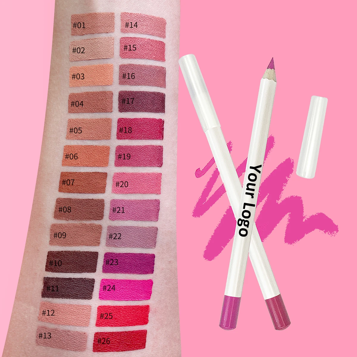 Amazon hotsale waterproof smooth vegan custom logo lip liner private label pencil