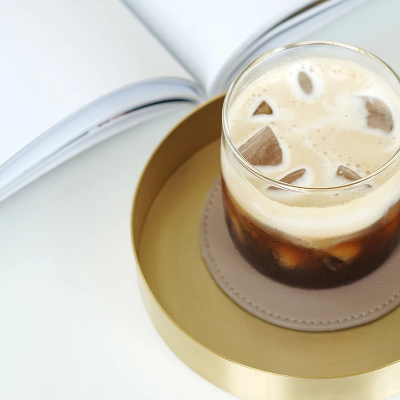 MAXERY Solid Brass Round Tray Table Organizer, Simple Gold Serving Tray Metal Decorative Tray for Perfume Jewelry Cosmetics