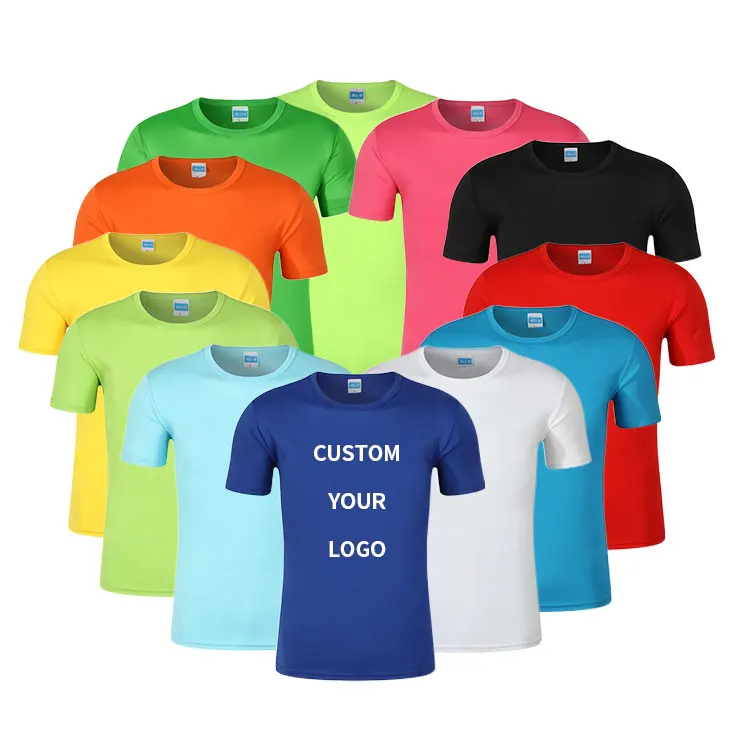 OEM Casual tee shirt Plain T shirts Soft Polyester tshirt Custom Printing sublimation Logo unisex Quick Dry fit T-Shirt for men