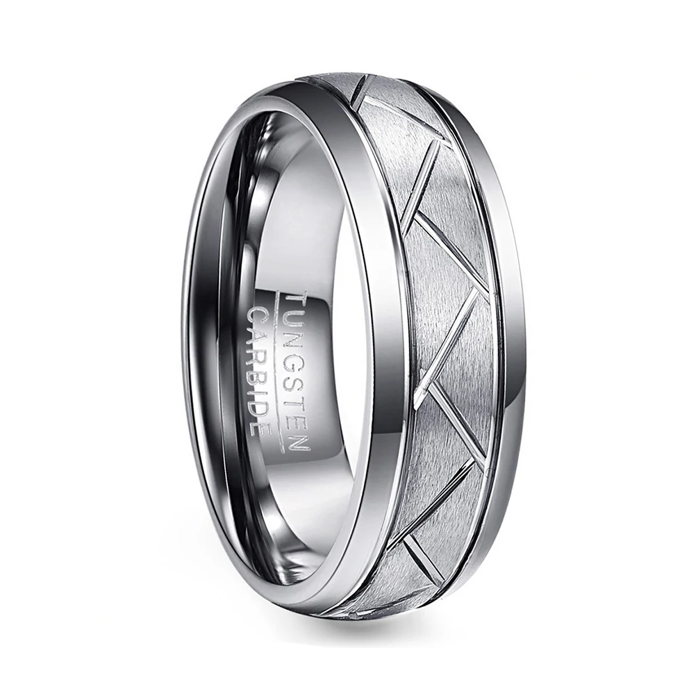 4mm Black Tungsten Carbide Opal Inlay Wedding Rings Jewelry Tungsten Engagement Ring