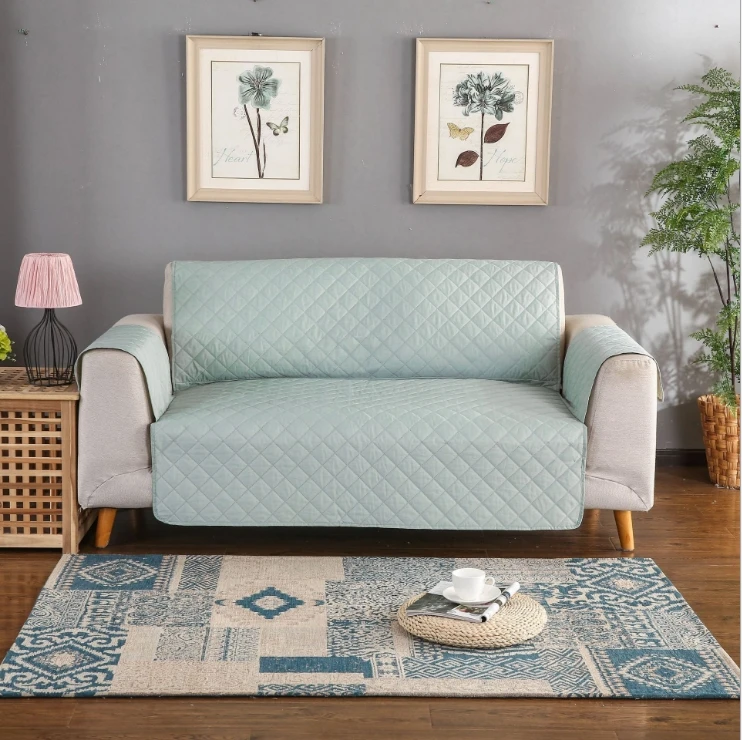 
Single-seat 53*190cm waterproof quilted sofa cover for pet and children 