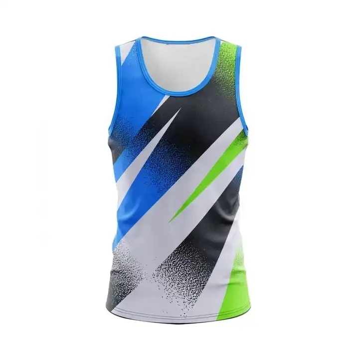 Wholesale Custom Logo Sublimation Athletic Quick Dry 100% Polyester Outdoor Gym Running Vest For Unisex