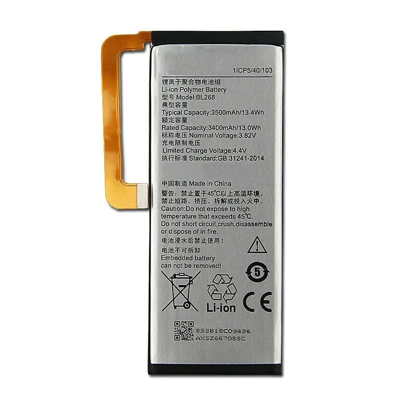 3500 мАч 100% новый BL268 аккумулятор для Lenovo ZUK Z2 131 Z213 plus