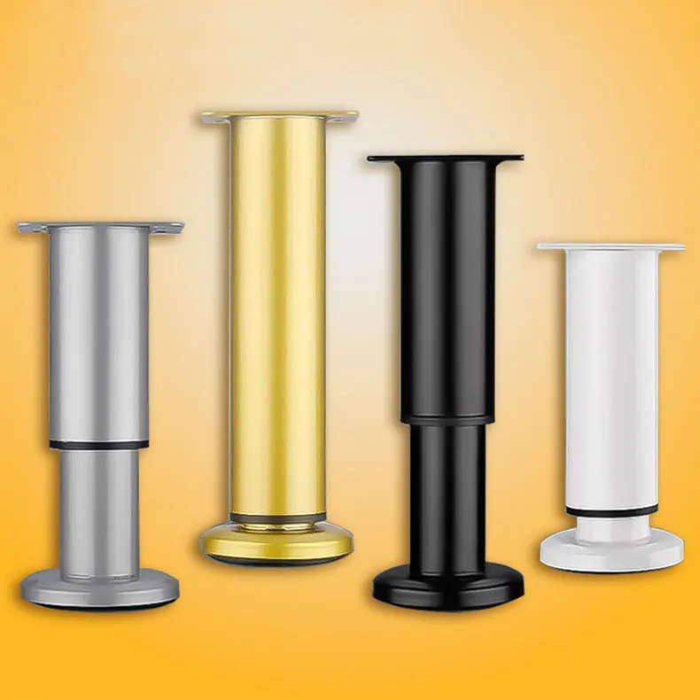 Adjustable Round Metal Furniture Replacement Legs Black Gold Corner Feet Stainless Steel Furniture Legs Feet Metal Cabinet Legs