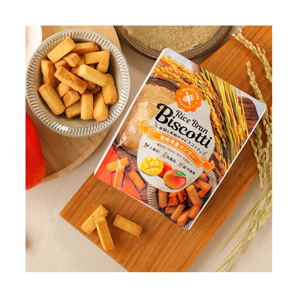 Hard texture RICE BRAN BISCOTTI  Mango wholesale brand cookie supplier