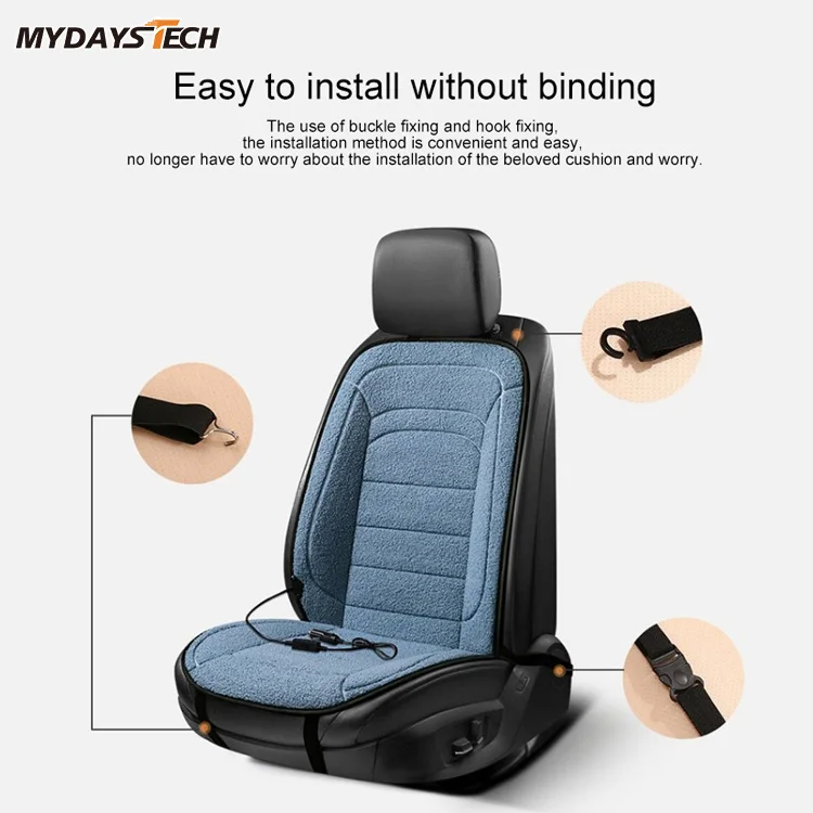 Mydays Outdoor 12V Popular High Quality Lambswool Car Seat Heater with 3 Level Adjustable Temperature