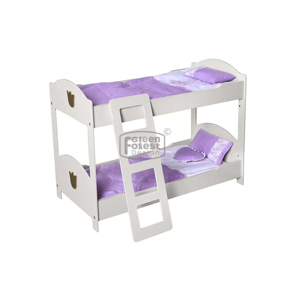 Дети вид игрушечная кроватка для американская кукла девочка, кукла двухъярусные кровати с лестницей дял 18-дюймовой куклы мебель (постельные принадлежности не входит в комплект)