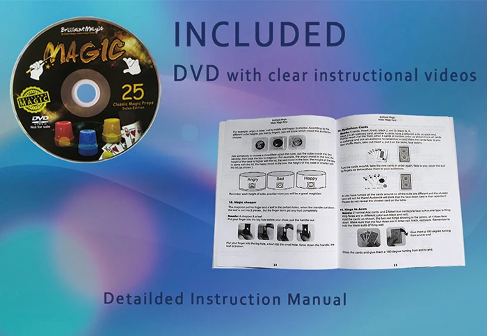  Magic tricks set for Children Including 25 easy to play classic magic props DVD