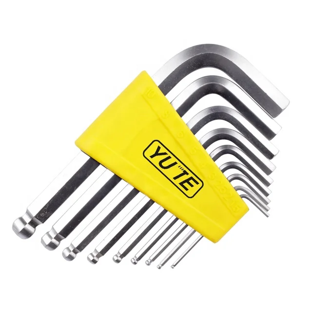 FLOURISH 10PCS 40Cr-v sand nickel Plated extra long Arm Torx Hex Key