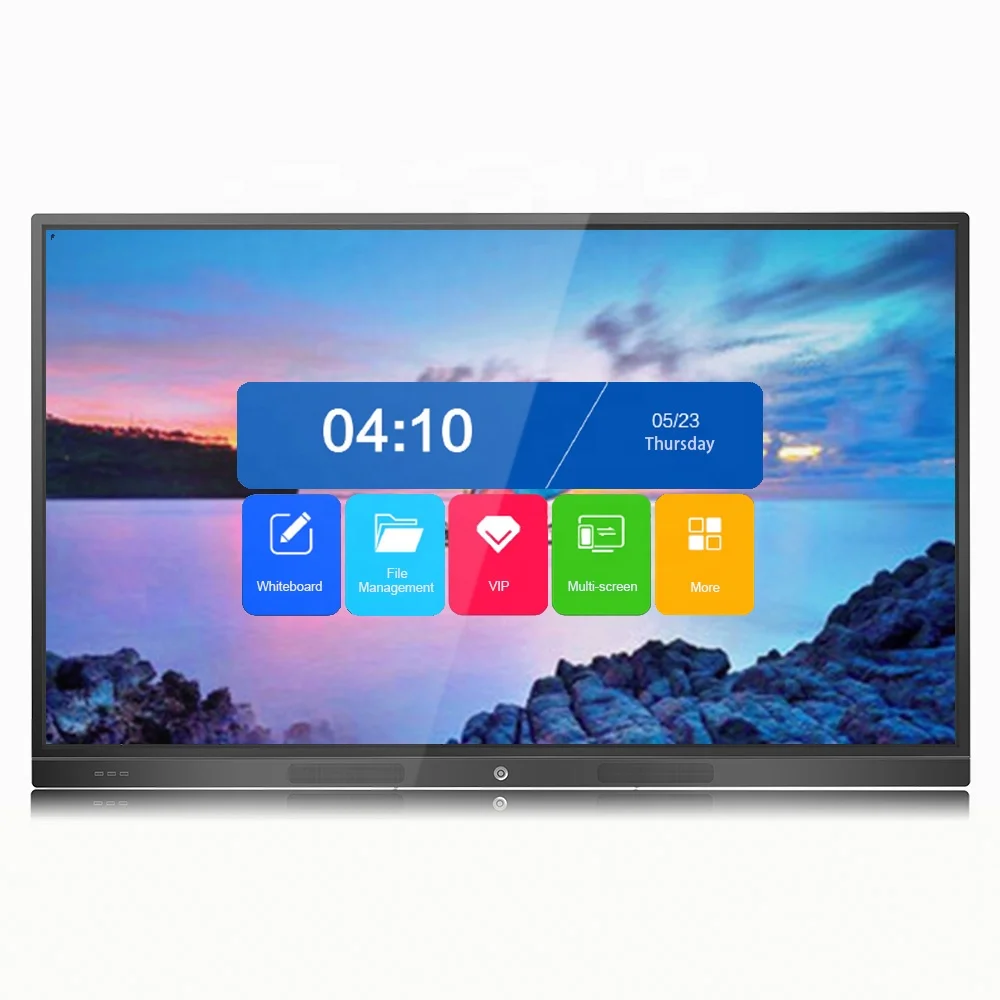 85 inch wall mount capacitive infrared touch screen remote video meeting digital interactive whiteboard smart board for school