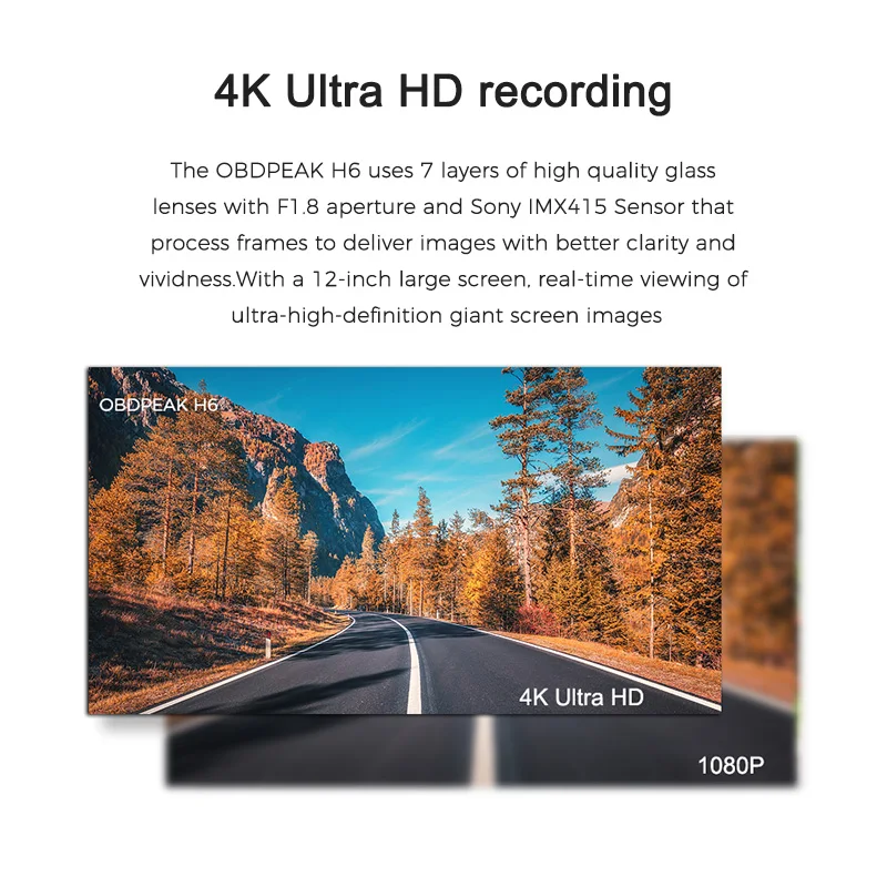 12 Inch 4k 2160p Touch Screen Rearview Mirror Car Dvr Dash Cam Video Recorder With Wifi Gps Night Vision Reverse Dash Camera