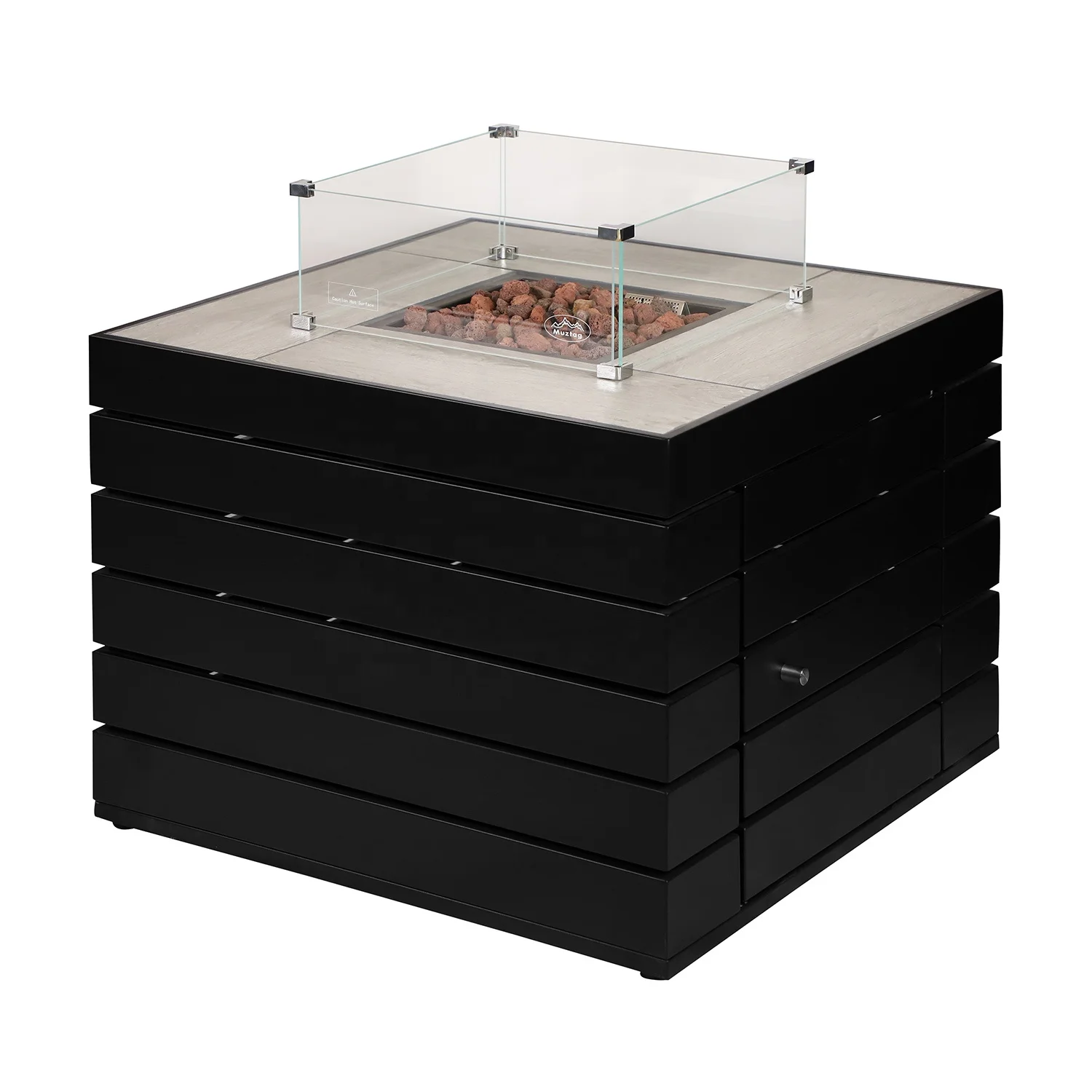 Patio Fire Pit Portable Gas Burning Cast Iron FirePit Outdoor