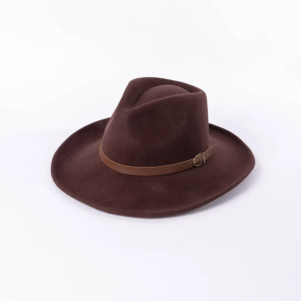 wholesale free patterns knitted newborn cowboy hat felt fedora for man or women indiana jones men wool fedora hat