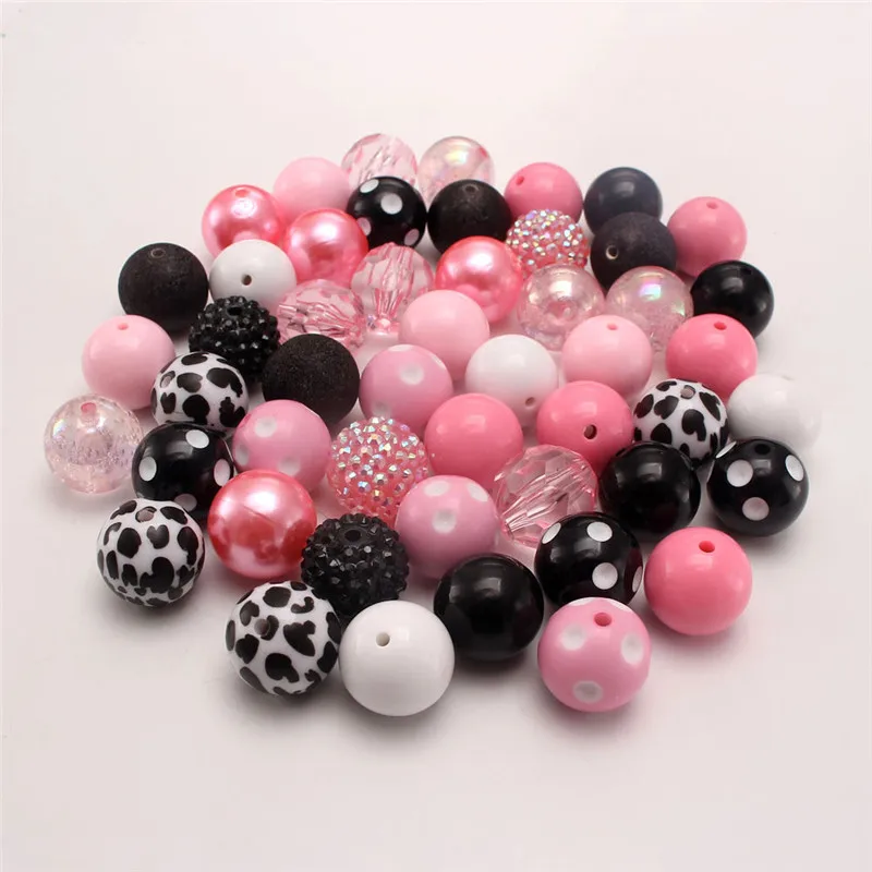 Y137 Wholesale 50pc/bag 20mm Bubblegum Beads Bulk Loose Acrylic Chunky Beads For Pen Making