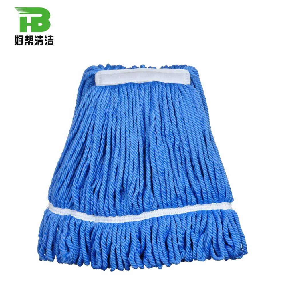 colorful polyester wet mop refill wax mop industrial mop head
