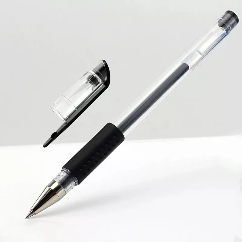 
European standard bullet neutral gel pen needle signature water-based carbon pen black refill 0.5m custom wholesale 