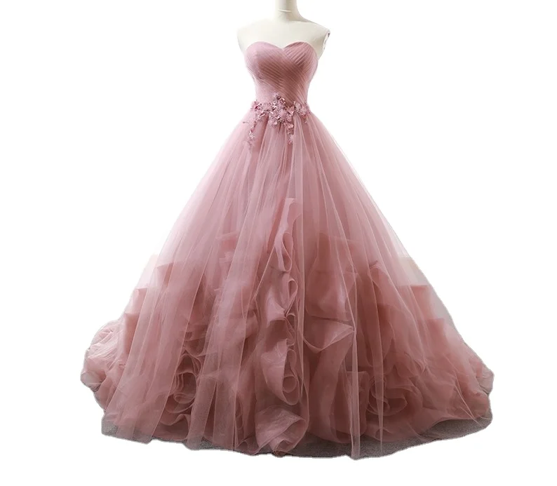 Manufacturer made dress pompous skirt slim high waist and bosom girl lace luxury Wedding dresses for women