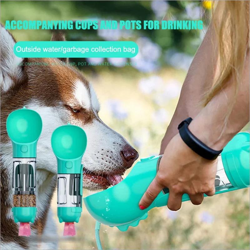 Amazon Hot Selling Pet Feeder Portable Pet Dog Water Bottle Pet Travel Water Bottle With Garbage Bag Water Bottle For Dogs