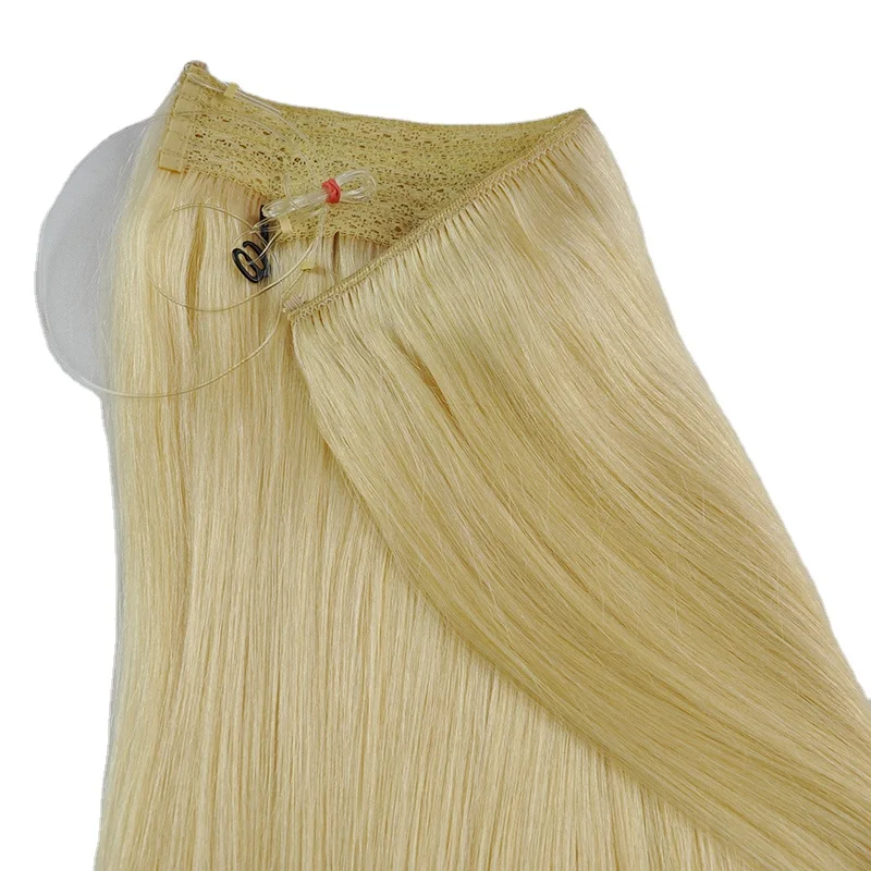 
100% human hair wholesale blonde color 613 human hair fishing line no trace hair extension 