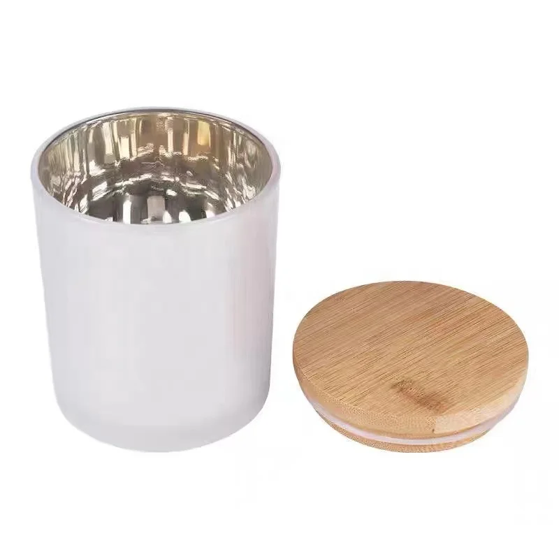 Ready to Ship Luxury 8oz 10oz Flat Bottom Round Black Matte Candle Vessels Container Jars Gold Electroplated Inside with Lids