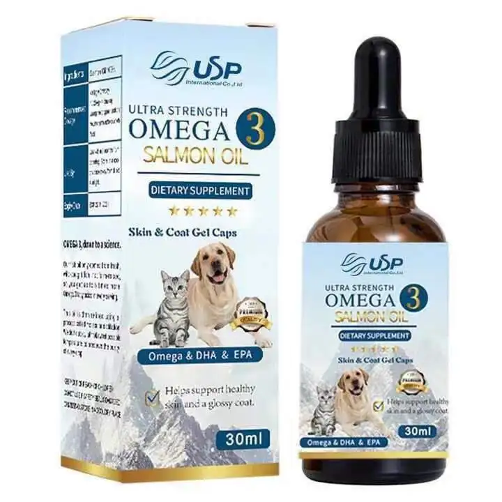 Salmon oil omega 3 fish oil vegan omega 3 oil for pets Nourishes animal hair and prevents hair loss