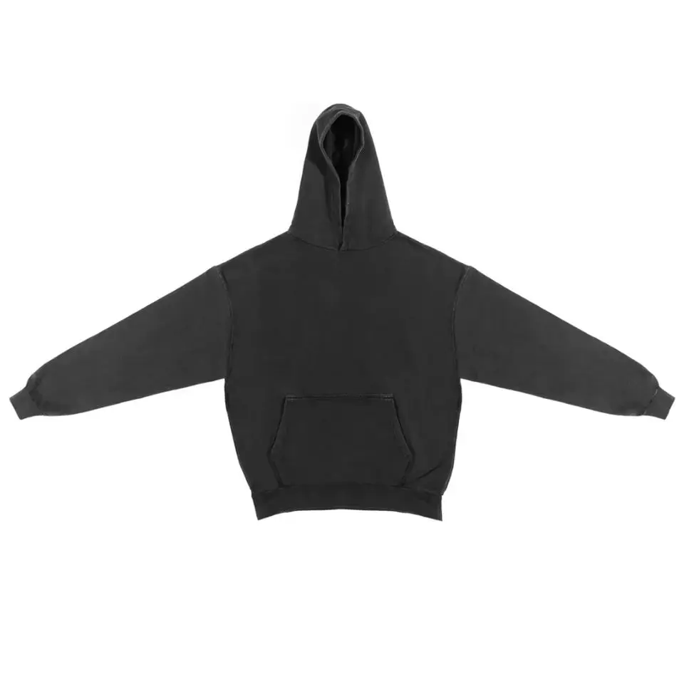 Manufacturer Clothing Wholesale Mens Hoodie Blank 420 GSM French Terry Hoodie Oversized Heavyweight Washed Black Hoodie