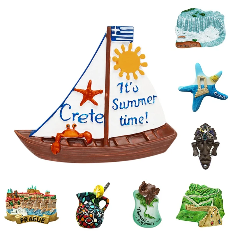 
Unique 3D Three-dimensional Fridge Magnets Resin Refrigerator Stickers Tourist Souvenir Shape Decoration Fridge Magnets 