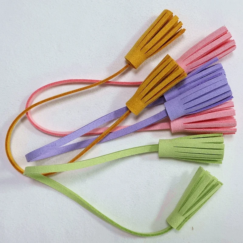 Handbag Phone Car Key Jewelry DIY Keychains Charms Gift for Girls Customizable colourful Suede Leather Tassel