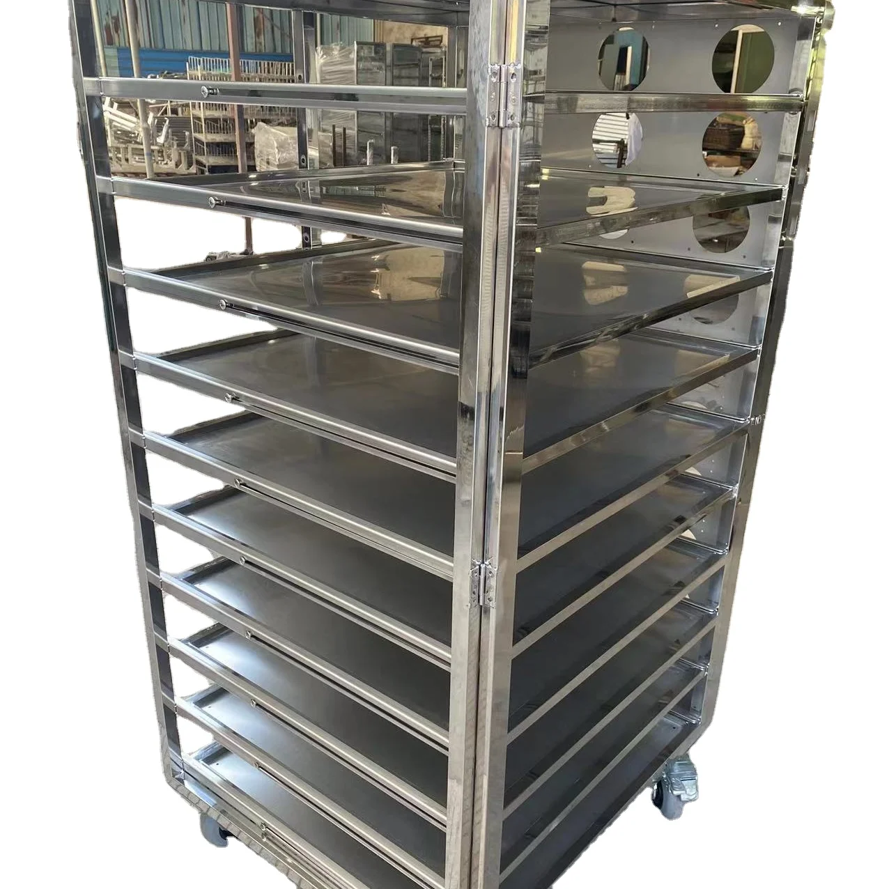 Metal Shelf Stainless Steel Rolling Metal Shelf With Sliding Trays Drawer