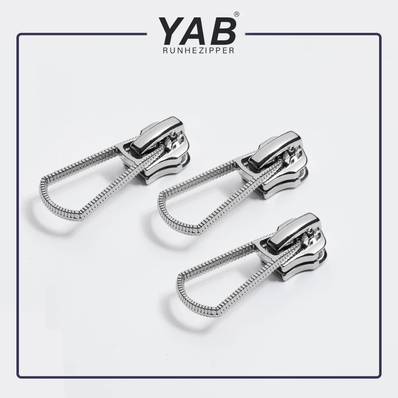 YAB High Grade Bag Hardware Metal Made Zipper Puller Custom Engraved Logo Metal Zipper Pull