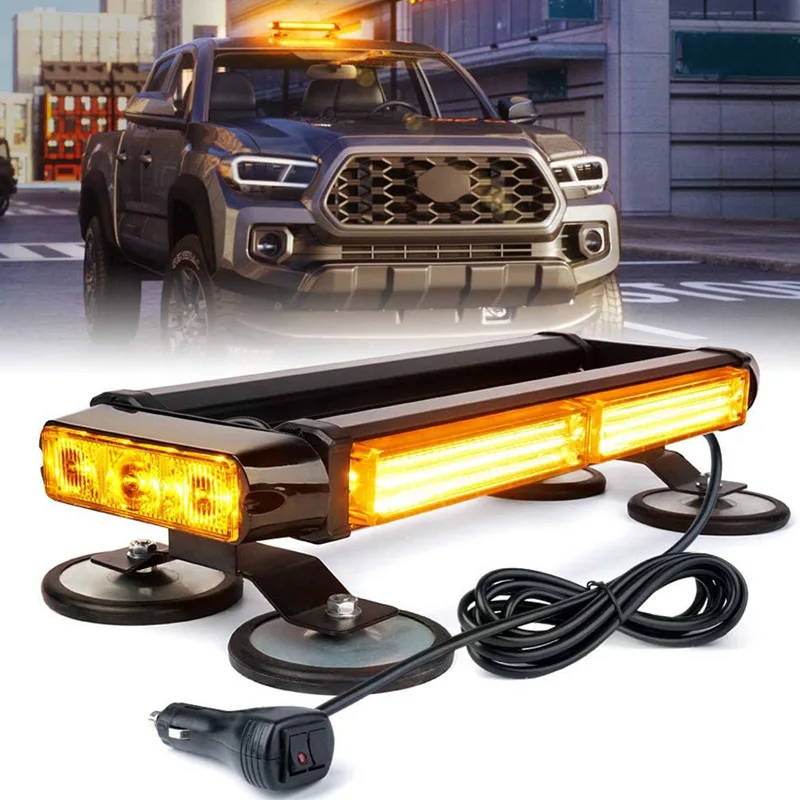 CAR Truck COB LED Strobe Light Fireman Car Truck Flashing Emergency Warning Lights Yellow Red Blue Amber 12V 24V