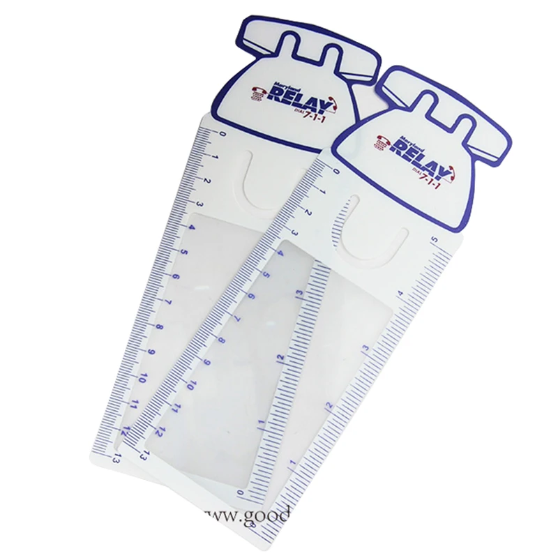 Custom Magnifying Glass Bookmark - Fresnel 3X Power Flat Bookmark Magnifier ruler