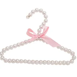 Hot Sale Fashionable And Cute Pink Pearl Baby Coat Hangers With Bow