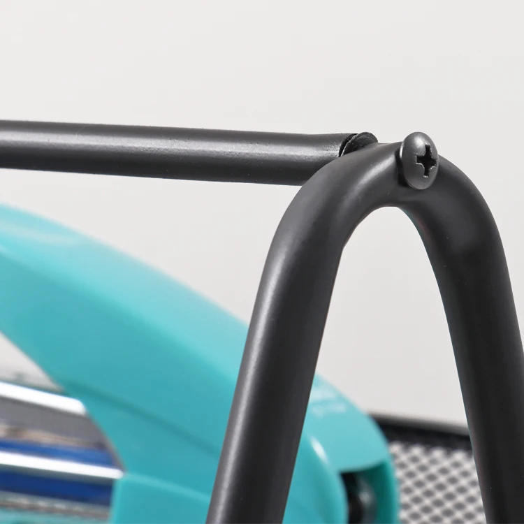 Strong Steel Black Silver Mesh Construction 3 Tier Stackable Desktop Document Letter Slide Tray Organizer for desk accessories