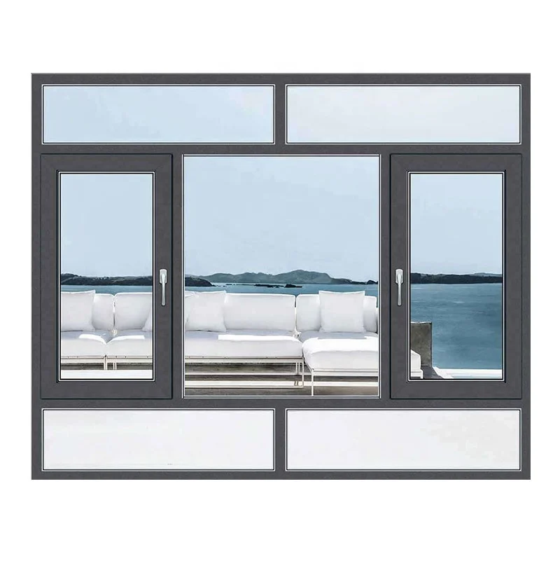 Latest Main Designs Swing Open Style Casement Glass Window For Office 3-Track Casement Window With King Kong Network
