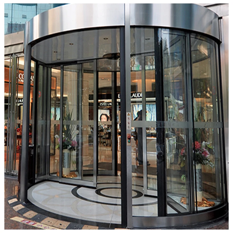 Factory price luxury entrance door 2-wing automatic revolving door with CE certificate