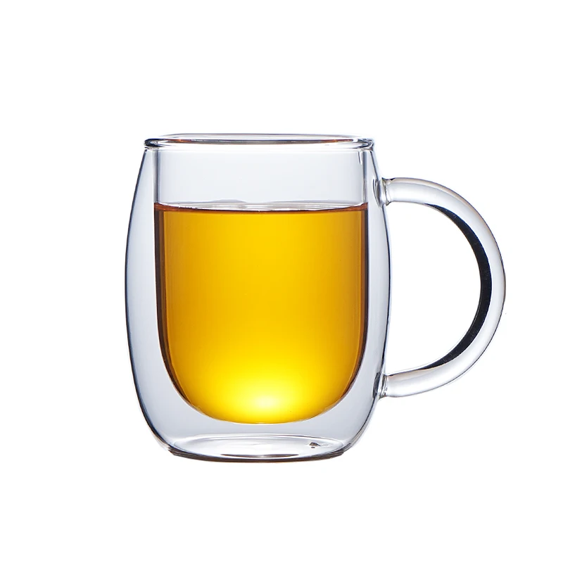 10Oz Transparent High Borosilicate Double Walled Coffee Glass Cup