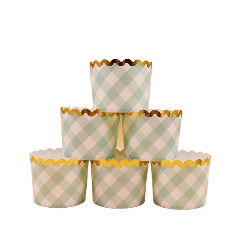
best seller craft muffin cupcake wrappers round cupcake paper cases green and gold cake bake cup 