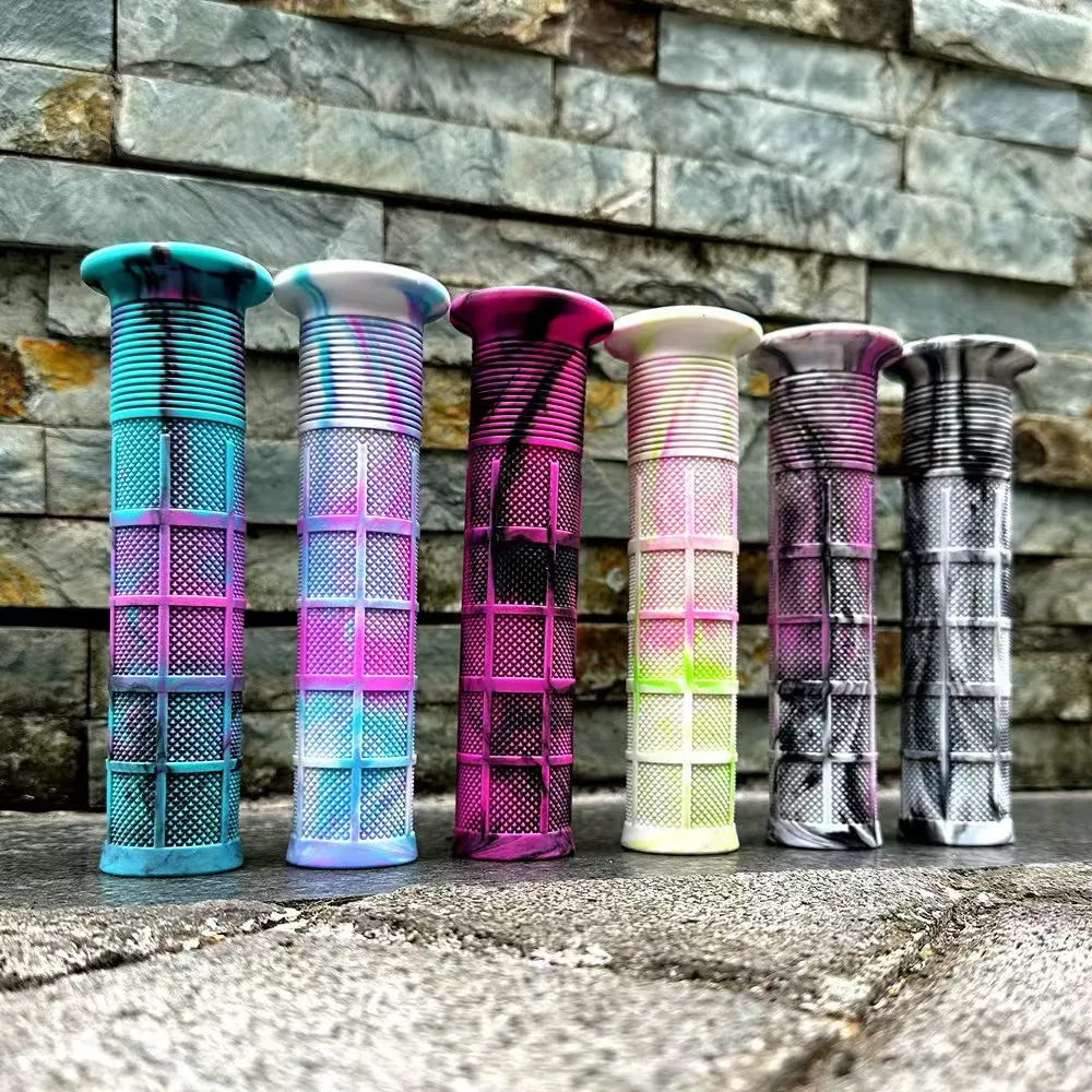 Bicycle handle grip soft shock absorption MTB grip rubber aluminum alloy lock ring Folding bicycle handle cover