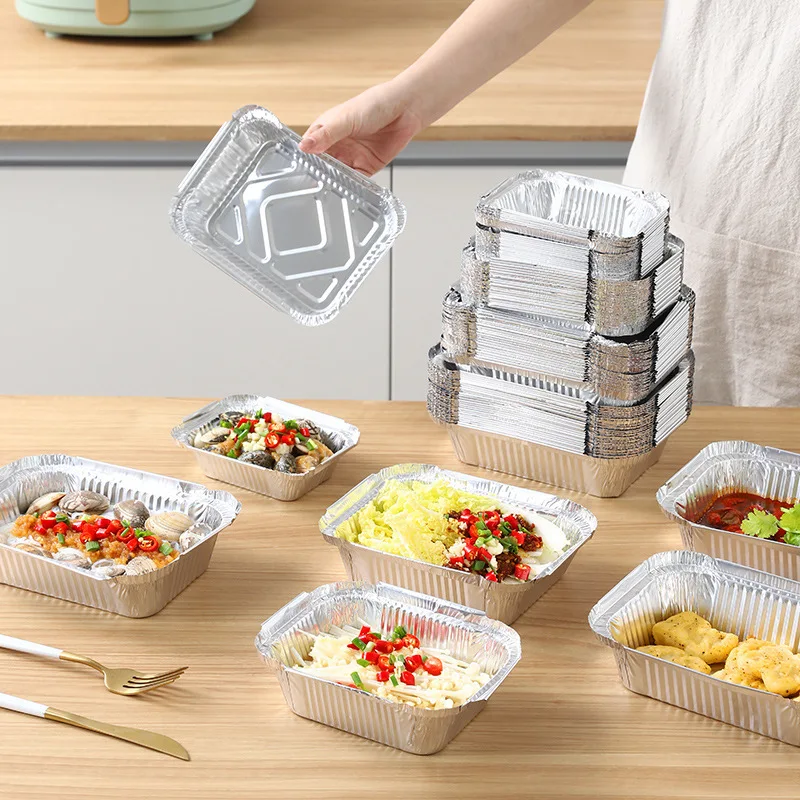 Aluminum Foil Pans Food Containers Reusable Aluminum Trays for Steam Table Food Grills Baking BBQ